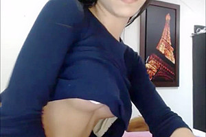 Dazzling Brunette TS Showing Her Perfect Ass And Sucking Her Dildo
