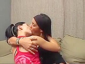 Deep kissing between mature and junior lesbians