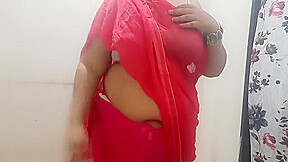 Desi Indian Naughty Horny Wife Saree Show Stripping 1