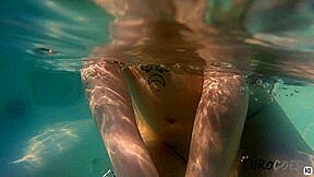 Diana Using Her Big Boobs To Float In The Jacuzzi Underwater Masturbation
