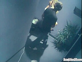 Dick sucking office ho rides cleaners cock