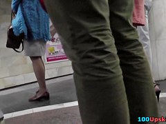 Dirty accidental upskirt by cutie in the public place