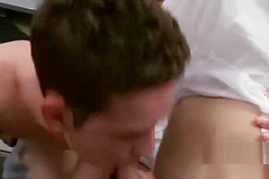 Dude enjoys in blowbang where he sucks cocks of shemale nurses