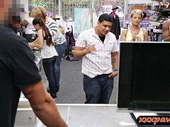 Dude pawned his girlfriend and watch her getting fucked hard