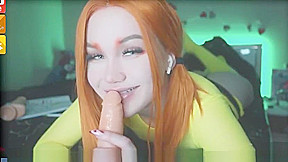 Dumb Trans Camgirl Sucks Dildo Passionately
