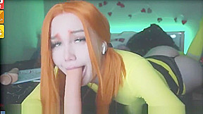 Dumb Trans Camgirl Sucks Dildo Passionately