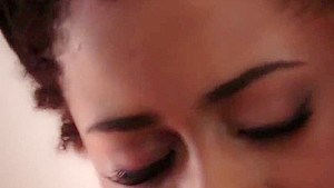 Ebony gets wet as shes fingered in the tub