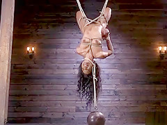 Ebony in bondage tormented