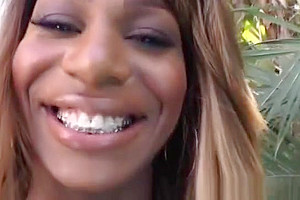Ebony tranny ts in anal play with white dude