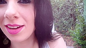 Ella in outdoor amateur video with jilling off and blowjob