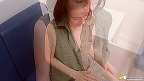 Emily in Waiting Room Fun - DownblouseJerk