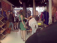 Euro babe anal gangbanged in boutique