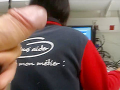 FLASHING BIG DICK AT WORK  MY SEXY COWORKER