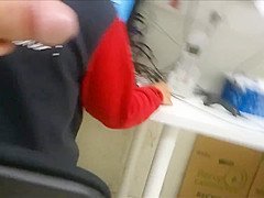 FLASHING BIG DICK AT WORK  MY SEXY COWORKER
