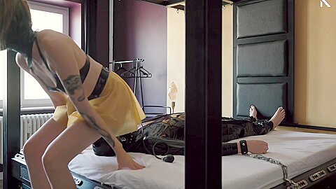 Facesitting On The Restricted - Rubber Slave