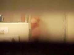 Fat mature in shower