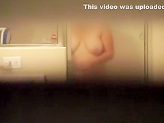 Fat mature in shower