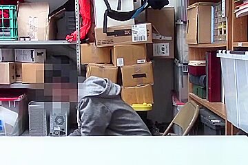 Female security guard catches a thief in her store