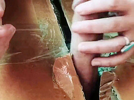 Femdom Facesitting While In Mummification Bondage Tease Handjob And Post Orgasm Torture