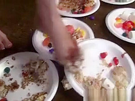 Fetish teen 18+ Smashes Food
