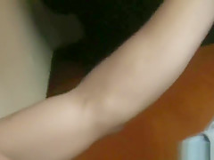 Foot domina shoves feet