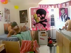 Four college guys fucking in the dorm