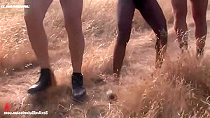 Free Black Slit In Threesome With Cumshots Outdoors With Jada Fire