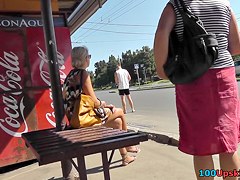 Fresh outdoor upskirt vid with hawt blond