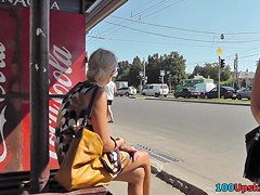 Fresh outdoor upskirt vid with hawt blond