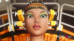 Fuck me hard Sex with a sci-fi android in the lab