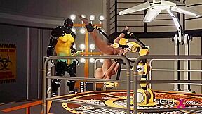Fuck me hard Sex with a sci-fi android in the lab