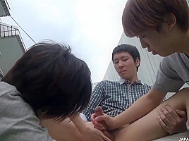 Fuji In Shorts Jerking Jo Black Cock