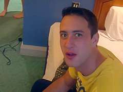 Fun real couple are filmed at the hotel