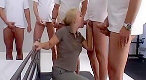 Gangbang with blonde milf