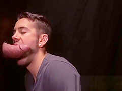 Gay hunk sucking and stroking dong