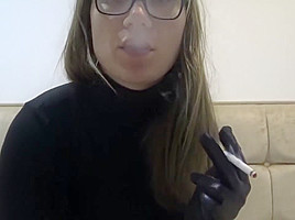 Gemma smoking with gloves handjob Marlboro lights