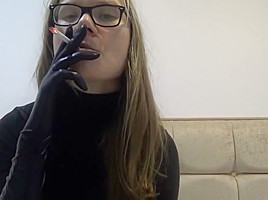 Gemma smoking with gloves handjob Marlboro lights