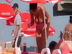 Gender about the beach with pop