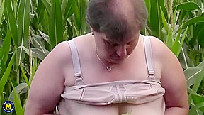 German Big Mature Lady Playing Outside