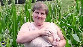 German Big Mature Lady Playing Outside