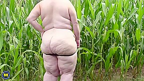 German Big Mature Lady Playing Outside