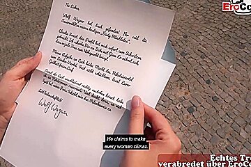 German Blonde Skinny Slut Try Real Blind Date And Fuck