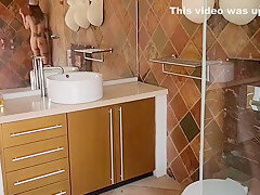 Getting My Pussy Stretched Till I Squirt By My Huge Dildo While In The Shower
