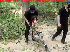 Girl Captured Bound In A Forest
