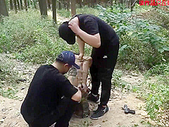 Girl Captured Bound In A Forest