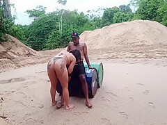 Girl Sucking Cock And Had Sensual Sex In Nature On A Rainy Day