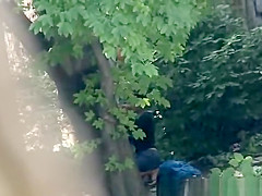Girl blowjob in public place