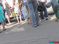 Girl in mini skirt shows her amazing bum in upskirt vid