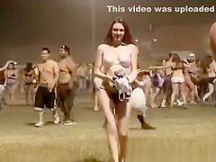Girl showing off in public