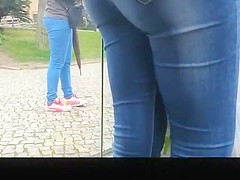 Girl with nice ass in tight jeans